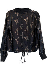 Dancing Ballerina Bomber in Black + Gold | Boutique In USA, Jackets, $ 98.00, A Moment Of Now™