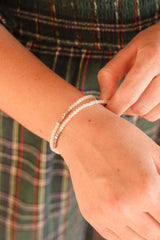 Clara Beaded Bracelet Set in White