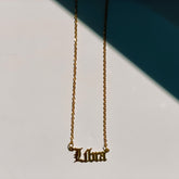 Libra Zodiac Nameplate Necklace | Boutique In USA, Necklaces, $ 40.00, A Moment Of Now™