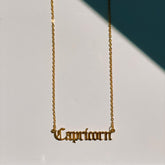Capricorn Zodiac Nameplate Necklace | Boutique In USA, Necklaces, $ 40.00, A Moment Of Now™