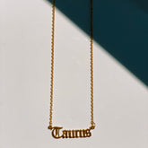 Taurus Zodiac Gold Nameplate Necklace | Boutique In USA, Necklaces, $ 45.00, A Moment Of Now™