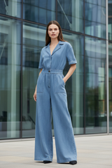 Quiet Luxury Lightweight Denim Jumpsuit