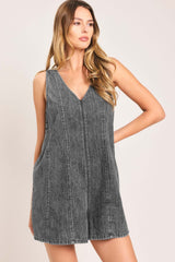 Grey Cool Sweet Lightweight Denim Romper | Boutique In USA, Rompers, $ 68.00, A Moment Of Now™