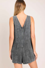 Grey Cool Sweet Lightweight Denim Romper | Boutique In USA, Rompers, $ 68.00, A Moment Of Now™