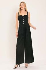 Black Tie Romance Woven Jumpsuit | Boutique In USA, JUMPSUIT, $ 82.00, A Moment Of Now™