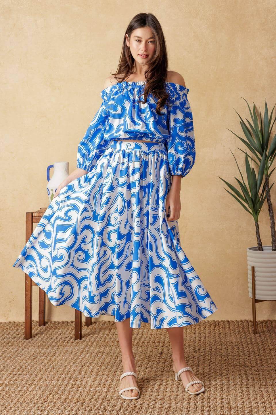 Sunset Sashay Blue Top And Skirt Set | Boutique In USA, TOPS, $ 76.00, A Moment Of Now™