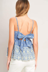 Blue Meadow Woven Top | Boutique In USA, TOPS, $ 60.00, A Moment Of Now™