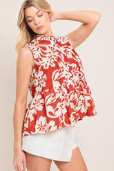 Sunset Bloom Woven Top | Boutique In USA, TOPS, $ 60.00, A Moment Of Now™