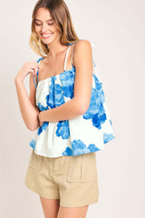 Tropic Blue Woven Top | Boutique In USA, TOPS, $ 56.00, A Moment Of Now™