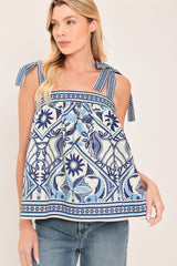 Capri Coast Tie-Strap Woven Top, TOPS, $ 56.00, A Moment Of Now™