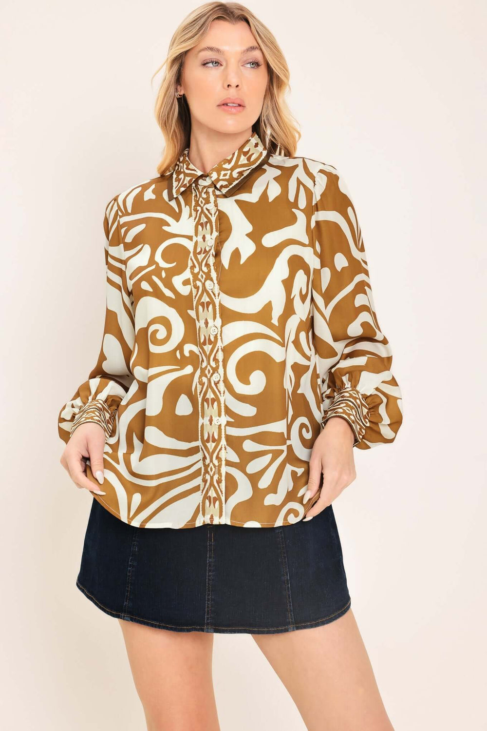 Amalfi Coast Woven Shirt | Boutique In USA, TOPS, $ 60.00, A Moment Of Now™