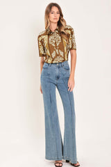 Vintage Brown Manor Palazzo Woven Top | Boutique In USA, TOPS, $ 56.00, A Moment Of Now™
