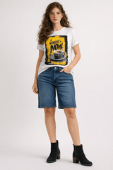 Judy Blue Dark Blue High Waist Bermuda Denim Shorts, Shorts, $ 59.00, A Moment Of Now™