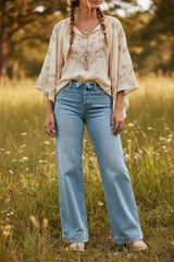 Judy Blue Mid Rise Retro Wide Leg Jeans | Fold-Over Waistband, Jeans, $ 84.00, A Moment Of Now™