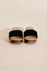 LAUREN-1 Slides Mules Heels - Black - Size 7.5