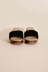 LAUREN-1 Slides Mules Heels - Black - Size 7.5