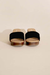 LAUREN-1 Slides Mules Heels - Black - Size 7.5