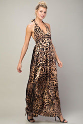 Leopard Halter Dress | Boutique In USA, Dresses, $ 48.00, A Moment Of Now™