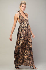 Leopard Halter Dress | Boutique In USA, , $ 48.00, A Moment Of Now™