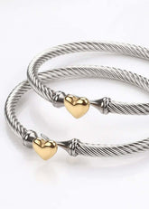Linked with Love Heart Bangle - Elegant Accessory, Bangles, $ 28.00, A Moment Of Now™