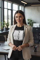 Lucina Black Abstract Scribble Modern Line Art T-Shirt, T-shirts, $ 39.00, A Moment Of Now™