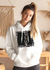 Lucina White Abstract Scribble Modern Line Art Unisex Hoodie