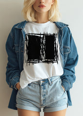 Lucina White Abstract Scribble Short-Sleeve Unisex T-Shirt