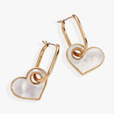 Mother of Pearl Heart Interchangeable Hoop Earring, Earrings, $ 18.90, A Moment Of Now™