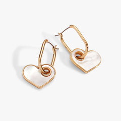 Mother of Pearl Heart Interchangeable Hoop Earring, Earrings, $ 18.90, A Moment Of Now™