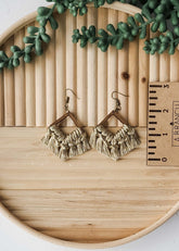 Macrame Fringe Earrings - Diamond Metallics
