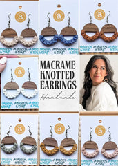 Macrame Knotted Earrings - Circle