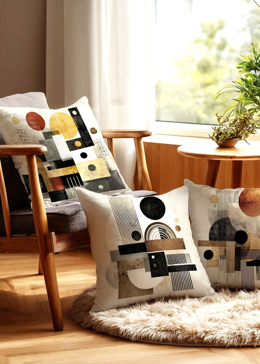 Mid-century Modern Geometry Throw Pillow Cushion | Boutique In USA, Throw Pillows, $ 55.00, A Moment Of Now™