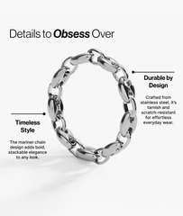 Frozen Mariner Chain Ring, Rings, $ 13.90, A Moment Of Now™
