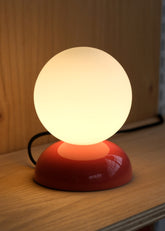 Monroe Ceramic Table Lamp with Glass Shade - Handmade in USA