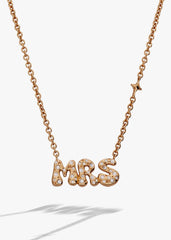 'Mrs' Bubble Crystal Pendant Necklace