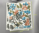 Fading Fantastical Wildlife Large Swedish Dishcloth/Dry Mats