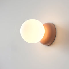 Monroe Ceramic Wall Sconce Lamp with Glass Shade - Handmade in USA