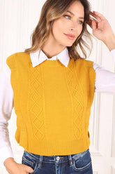 Mustard Round Neck Vest Sweater. Size Samll