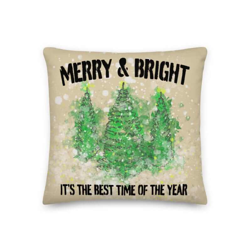 Watercolor Snowy Christmas Tree Holiday Decoration Throw Pillow Cushion Cover Case | Boutique In USA, Throw Pillows, $ 45.00, A Moment Of Now™
