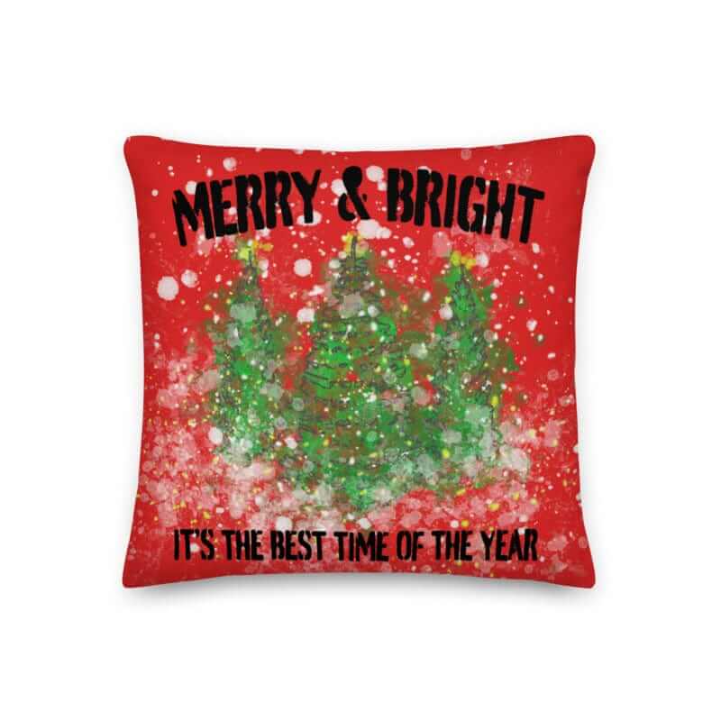 Watercolor Snowy Christmas Tree Holiday Decoration Throw Pillow Cushion Cover Case | Boutique In USA, Throw Pillows, $ 45.00, A Moment Of Now™