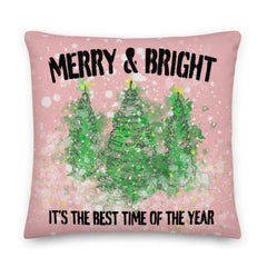 Watercolor Snowy Christmas Tree Holiday Decoration Throw Pillow Cushion Cover Case | Boutique In USA, Throw Pillows, $ 55.00, A Moment Of Now™
