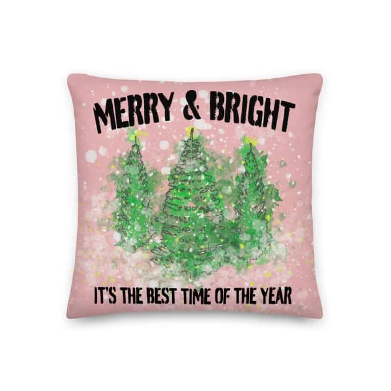 Watercolor Snowy Christmas Tree Holiday Decoration Throw Pillow Cushion Cover Case | Boutique In USA, Throw Pillows, $ 45.00, A Moment Of Now™
