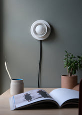 Q Ceramic Wall Sconce Lamp with Glass Shade - Handmade in USA