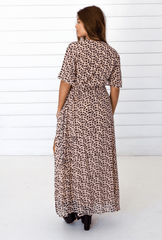 Leopard Maxi Wrap Dress in Blush + Black | Boutique In USA, Dresses, $ 198.00, A Moment Of Now™