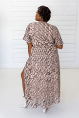 Leopard Maxi Wrap Dress in Blush + Black | Boutique In USA, Dresses, $ 198.00, A Moment Of Now™