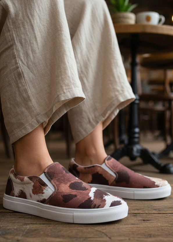 Torino Chic Animal Print Slip-On Sneakers Canvas Shoes | Boutique In USA, Sneakers, $ 65.00, A Moment Of Now™