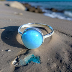 Turquoise Gemstone Round Ring - Urban Charm, Rings, $ 65.00, A Moment Of Now™