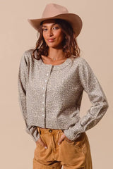 Vintage Oat Grey Two Tone Leopard Cardigan - Chic & Timeless, Cardigans, $ 58.00, A Moment Of Now™