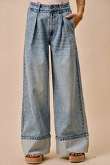 SO ME Mid Rise Plated Wid Leg Denim Jean | Boutique In USA, Jeans, $ 68.00, A Moment Of Now™