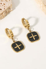 Stylish Plus Sign Square Shape Drop Earrings, Earrings, $ 12.00, A Moment Of Now™